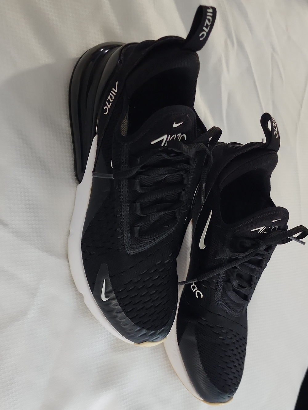 Nike Women's Black/White Athletic Sneakers with Air Heel